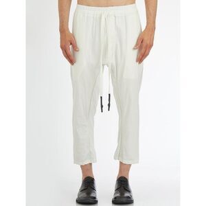 ISAAC SELLAM Serge Cropped Pants Men WHITE